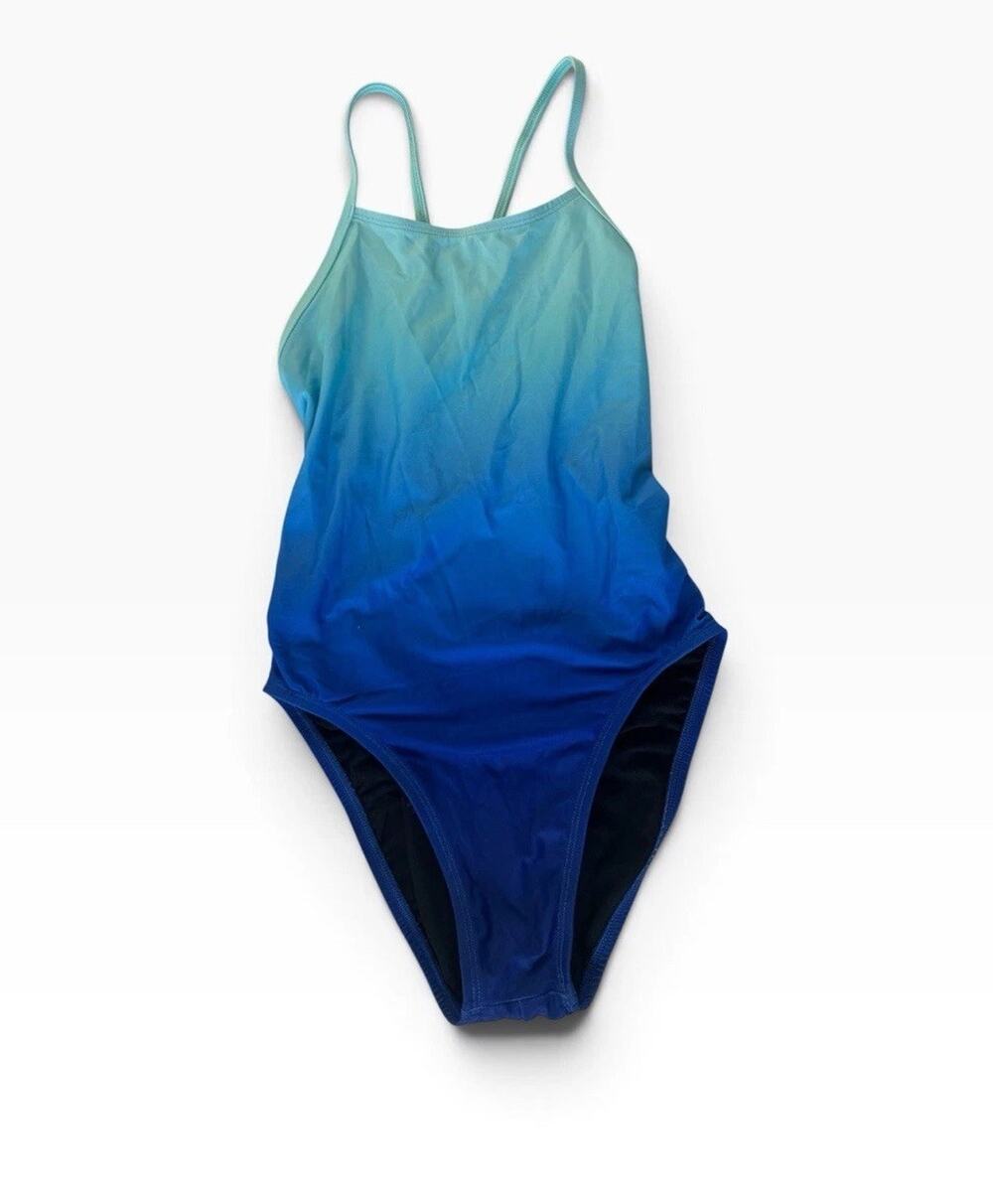 JOLYN Brandon two tone Ombre blue one-piece Sz 30 swimsuit Swim training #NE212